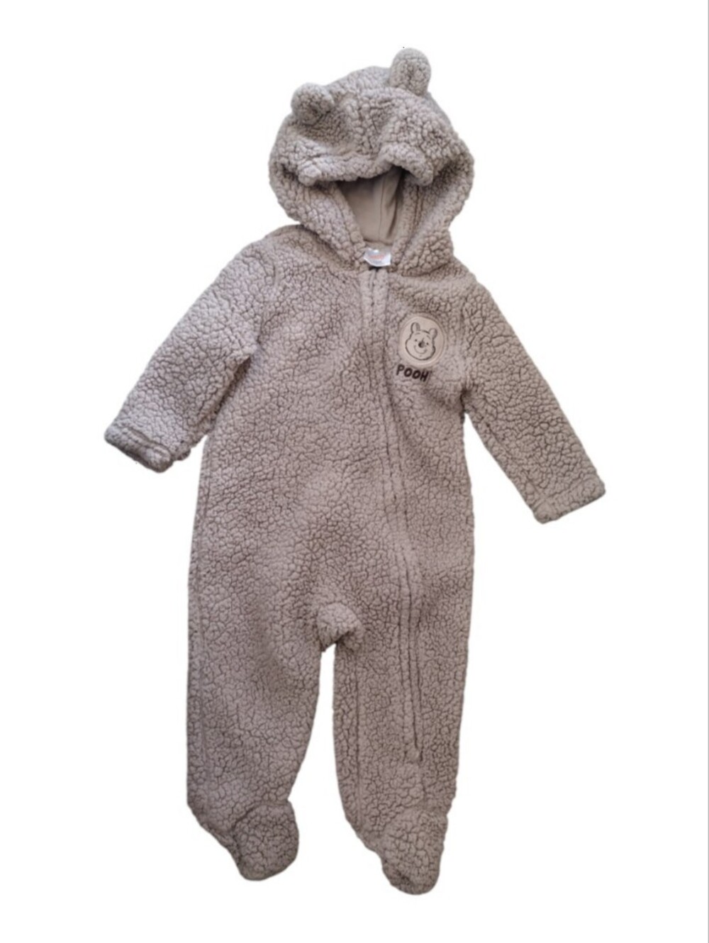 Disney Plush Sherpa Pooh Hooded Footie - Taupe